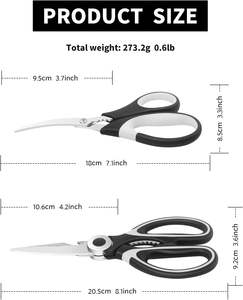 Heavy Duty Stainless Steel <b>Kitchen</b> <b>Shears</b> Multipurpose Utility Scissors for Chicken Vegetables Fish Plastic Handle-Cutting Tool - Product Image 3