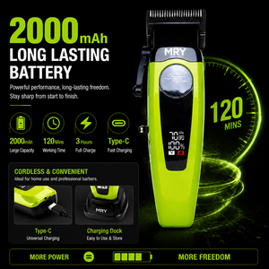 Tondeuse à <span class=keywords><strong>cheveux</strong></span> sans fil professionnelle MRY, moteur à rotor externe à faible bruit, outil de toilettage pour hommes avec écran LCD pour salon, hôtel, usage domestique - Product Image 5
