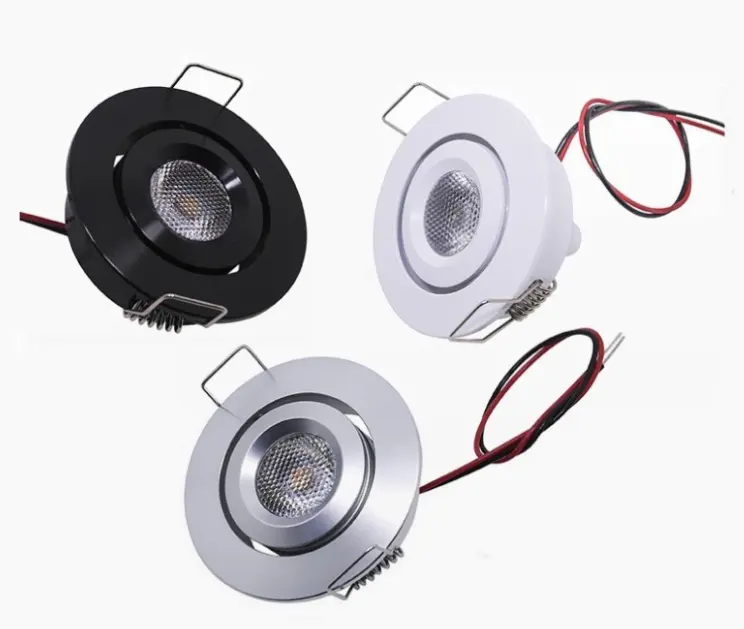 Embedded LED spotlights with adjustable angle down lights 3W background wall spotlights 12V ceiling shop counter lighting