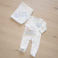 Ensemble layette nouveau-né jumeaux garçon et fille, grenouillères 100 % coton avec chaussons intégrés, bonnets assortis, grenouillères douces rose et bleu pour bébés, collection boutique