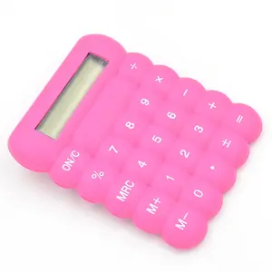 Calculadora de borracha de 8 dígitos, atacado, de silicone, promoção, presente, para estudantes, crianças, escritório