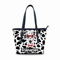 Sacs fourre-tout en PU de haute qualité à imprimé intégral, sac à main imperméable réutilisable et robuste avec fermeture à glissière