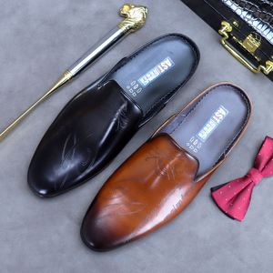Nouvelles Chaussures en Cuir Décontractées de Luxe, en Cuir Véritable, Chaussures Habillées Formelles pour Hommes, Tendance Rétro, Chaussures de Mariage - Product Image 1