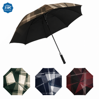 Parapluie de golf transparent au design minimaliste, motif quadrillé, construction solide, idéal pour les cadeaux d'entreprise