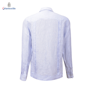 Camisa <span class=keywords><strong>Guayabera</strong></span> de buena calidad para <span class=keywords><strong>hombre</strong></span>, camisa cubana sólida azul mexicana, camisa de manga larga para <span class=keywords><strong>hombre</strong></span> - Product Image 2