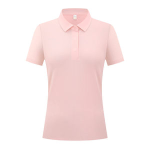 เสื้อโปโลผู้หญิง ไนลอน สีพื้น แขนสั้น ใส่ได้ทุกวัน สีเขียวฟองทะเล สีฟ้าเทอร์ควอยซ์ สีชมพูลายดอกไม้ สีฟ้าสโตนบลู - Product Image 3