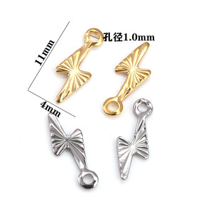 Stainless Steel Star Pendant With Lightning <b>Bolt</b> And Sunflower Design For Necklace Making H1371 - Product Image 4