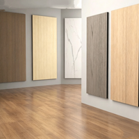 Panneau mural en charbon de bambou à grain de bois, panneau de décoration flexible imperméable, panneaux et planches muraux co-extrudés en fibre de cristal de carbone