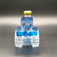 Bouteille en verre en forme de tracteur bleu 500 ml – Contenant fantaisie pour spiritueux en forme de véhicule – Bouteille créative pour whisky et vodka en forme de machine agricole