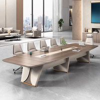 Ensemble de table de réunion Liyu Office Furniture, 6 tables en bois avec roulettes élégantes, blanc, 12 pieds en métal, table de conférence