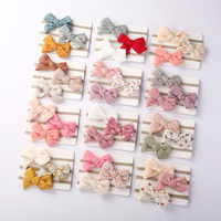 3 Pcs/set Bandeau bébé pour filles Mousseline élastique Coton Nœuds bébé Nylon doux Couvre-chef enfants Accessoires cheveux