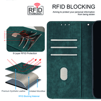 Étui portefeuille en cuir tendance avec protection RFID et support pour cartes pour OnePlus Ace6 15 Ace6T 14R 13, coque arrière antichoc