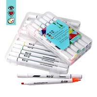 Voyage étui de transport 12 couleurs permanent double ciseau et marqueur fin