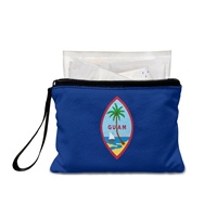 Dompet Koin Kanvas Poliester Warna Campuran Cetak Digital Fashion Bendera Nasional Guam Dompet Uang Receh Mini Portabel dengan Ritsleting