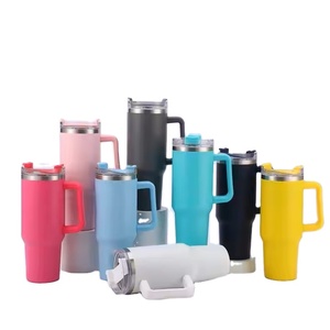 Customize H2.0 White 40oz Double Walled Stainless Steel Vacuum Travel Mug Handgrip Straw Leak-Proof Business Gift for Car Use - Product Image 1