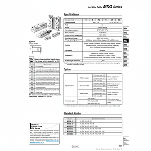 Table coulissante pneumatique SMC MXQ6-10CSAT pour équipement de manutention - Product Image 1