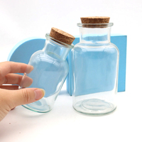 Bocaux en verre d'apothicaire transparents de 150 ml, 250 ml, 500 ml, flacons de réactifs de laboratoire et bouchons en liège, vente en gros