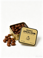 Bonbons au café sans sucre en forme de grains de café, en boîte métallique de 32g, saveur Americano Espresso, fabrication usine, personnalisation du logo et marque privée