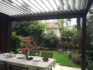 Système pare-soleil électrique avec télécommande sans fil, en aluminium, pour Pergola d'extérieur, Patio, <span class=keywords><strong>toit</strong></span> de terrasse entièrement automatique, rétractable, coulissant - Product Image 2