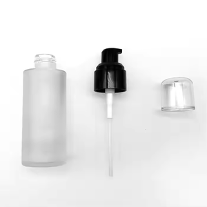 High Grade Clear <b>Glass</b> Cosmetic Packaging <b>Pump</b> <b>Bottles</b> 30ml 60ml 100ml 120ml Empty Facial Cream Lotion Container - Product Image 6