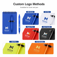 Carnet à spirale avec stylo, boucle élastique, bloc-notes personnalisé, bloc-notes de bureau, écriture, école, vente en gros, cadeau