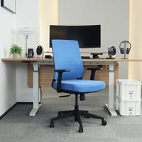 Chaise de bureau à mi-dossier en tissu personnalisé Chaise de bureau d'étude ergonomique pour enseignants Chaise de bureau de direction pivotante en maille inclinable