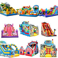 Château gonflable avec toboggan pour enfants, idéal pour événements extérieurs commerciaux et jardins – Vente en gros