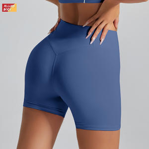Shorts de Yoga de Cintura Alta Estilo Europeo Americano para Mujer, Sin Costuras, con Franja Lateral, de Nailon y Spandex, para Fitness y Entrenamiento - Product Image 5