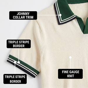 Polo de manga corta de punto fino con cuello <span class=keywords><strong>Johnny</strong></span> y ribete a rayas, color <span class=keywords><strong>verde</strong></span> bosque, personalizado, para hombre, con puños acanalados, ideal para deportes y resorts. - Product Image 2