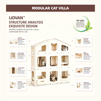 USMILEPET Villa modulaire pour chat en plastique PP, à assembler soi-même, maison pour chat multi-niveaux, imperméable, pour intérieur, facile à transporter, château pour chat