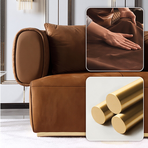 Italian Luxury Modern Convertible Italian Leather <b>Sofa</b> Hug Modular Living Room - Product Image 3