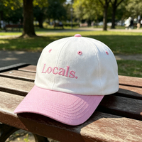 Casquette de baseball non structurée à 6 panneaux bicolore, 100 % coton, visière incurvée douce, casquette avec logo brodé personnalisé pour adultes