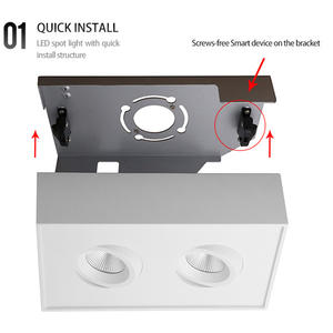 16W doble cabeza cuadrada abajo luz <span class=keywords><strong>Rectangular</strong></span> ajustable doble cabeza <span class=keywords><strong>LED</strong></span> foco <span class=keywords><strong>superficie</strong></span> montada <span class=keywords><strong>Downlight</strong></span> - Product Image 4