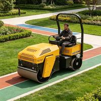 Mini-compacteur routier CNCMC TRD01 à double tambour de 700 mm de largeur pour l'aménagement paysager