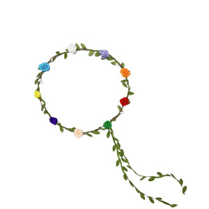 WOWEI Forest-Style Headband Garland Beach Travel Accesorio para el cabello Simulado Rose Party Headwear para promociones - Product Image 5