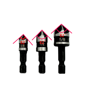 Juego de 5 brocas avellanadoras negras de 82 grados HSS con vástago hexagonal para aplicaciones de perforación industrial - Product Image 6