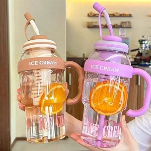 40oz di alto valore di grande capacità estiva di plastica per tè e latte tazza tazza di pancia stile carino con paglia e tè infusore bottiglia d'acqua - Product Image 3