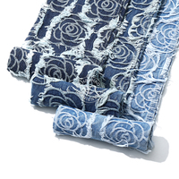 Tissu denim bleu jacquard 80% coton pour jeans, 12 oz, tissu denim de haute qualité, vente en gros