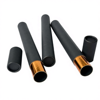 Tubes à bâtonnets d'encens personnalisés, longs, fins, noirs, pour envoi postal, conteneur rond, feuille d'or, tube en papier kraft naturel