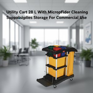Carrello Multiuso 28 L con Vano Portaoggetti per Prodotti per la Pulizia in Microfibra per Uso Commerciale - Product Image 3