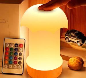 Lampe de chevet LED tactile RGB 1,6W en plastique PP avec télécommande, intensité variable, batterie intégrée, changement de couleur, sans application, lampe de table/bureau haute performance - Product Image 3