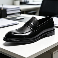 Mocassins décontractés pour hommes en cuir de veau, rehaussants de 5 cm, respirants et souples, vente en gros d'usine