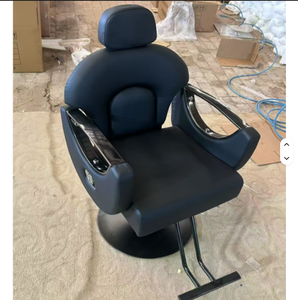 2026 New style Beige&Gold All <b>Black</b> Reclining Styling <b>Chair</b> Salon <b>Chair</b> Barber <b>Chair</b> for Hair Salon <b>Metal</b> Beauty Salon Furniture - Product Image 6