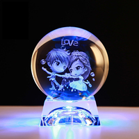 Lámparas Nocturnas LED Personalizadas de 60MM con Sistema Solar Grabado en 3D, Bola de Cristal y Globo Decorativo para el Hogar con Estampado Animal, para Regalo de Boda