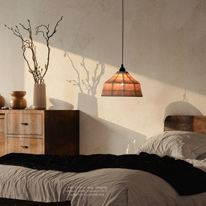Lampe suspendue Wabi Sabi ronde, base d'ampoule E27, diamètre 30 40 50 60 cm, pour restaurant, bar, café, style chinois - Product Image 3