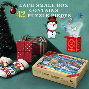 En stock Compte à rebours <span class=keywords><strong>de</strong></span> Noël transfrontalier nouvelle boîte aveugle personnalisable 24 petites boîtes <span class=keywords><strong>calendrier</strong></span> 1008p Puzzle <span class=keywords><strong>de</strong></span> Noël estampage - Product Image 3