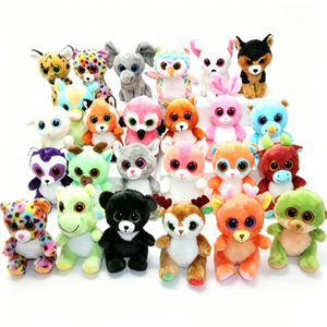 stock Rainbow multi color plush collection Cute kid gift stuffed animal set Fluffy colorful <b>big</b> eye plush - Product Image 1