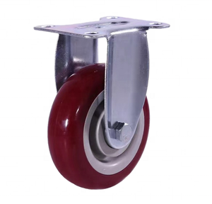 Verstelbare 3 inch, 4 inch, 5 inch rode universele industriële zware zwenkwielen PU medium met rem draaiplateau meubelwerkplaats - Product Image 6