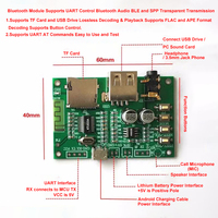 Module d'amplificateur sans perte HSC3144 pour KT1025A, pour autoradio/lecteur MP3, prise en charge de la carte TF/clé USB, BLE SPP UART