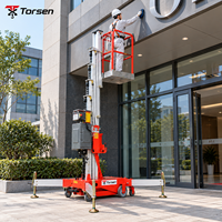 Plateforme de travail aérien verticale électrique à mât unique en aluminium CE 6,7-14 m, capacité 120-150 kg, pour une personne